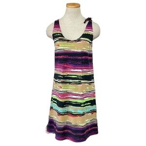 Skhoop Dress Women's Medium Clover Purple Stripes Molly Mid Dress NWT